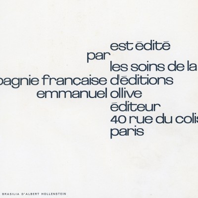 Détail d’une page de la revue Caractère Noël, présentant le caractère Brasilia d’Albert Hollenstein, 1960.