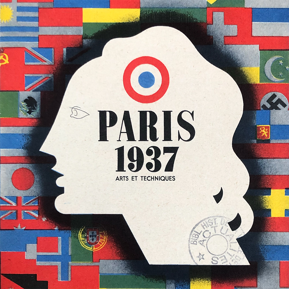 Dépliant de l'Office national du Tourisme, couverture conçue par Jean Carlu, Exposition internationale, Paris, 1937.